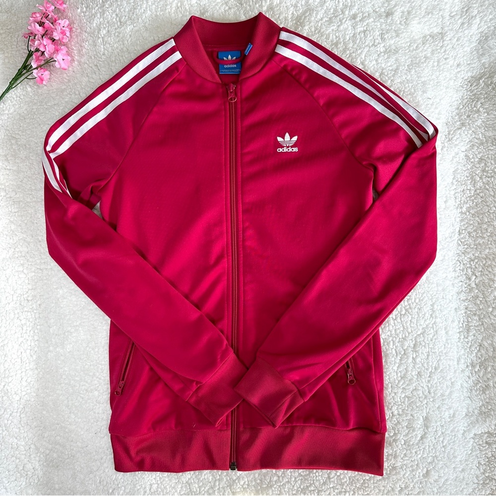 Adidas Three Stripe Hot Pink Jacket